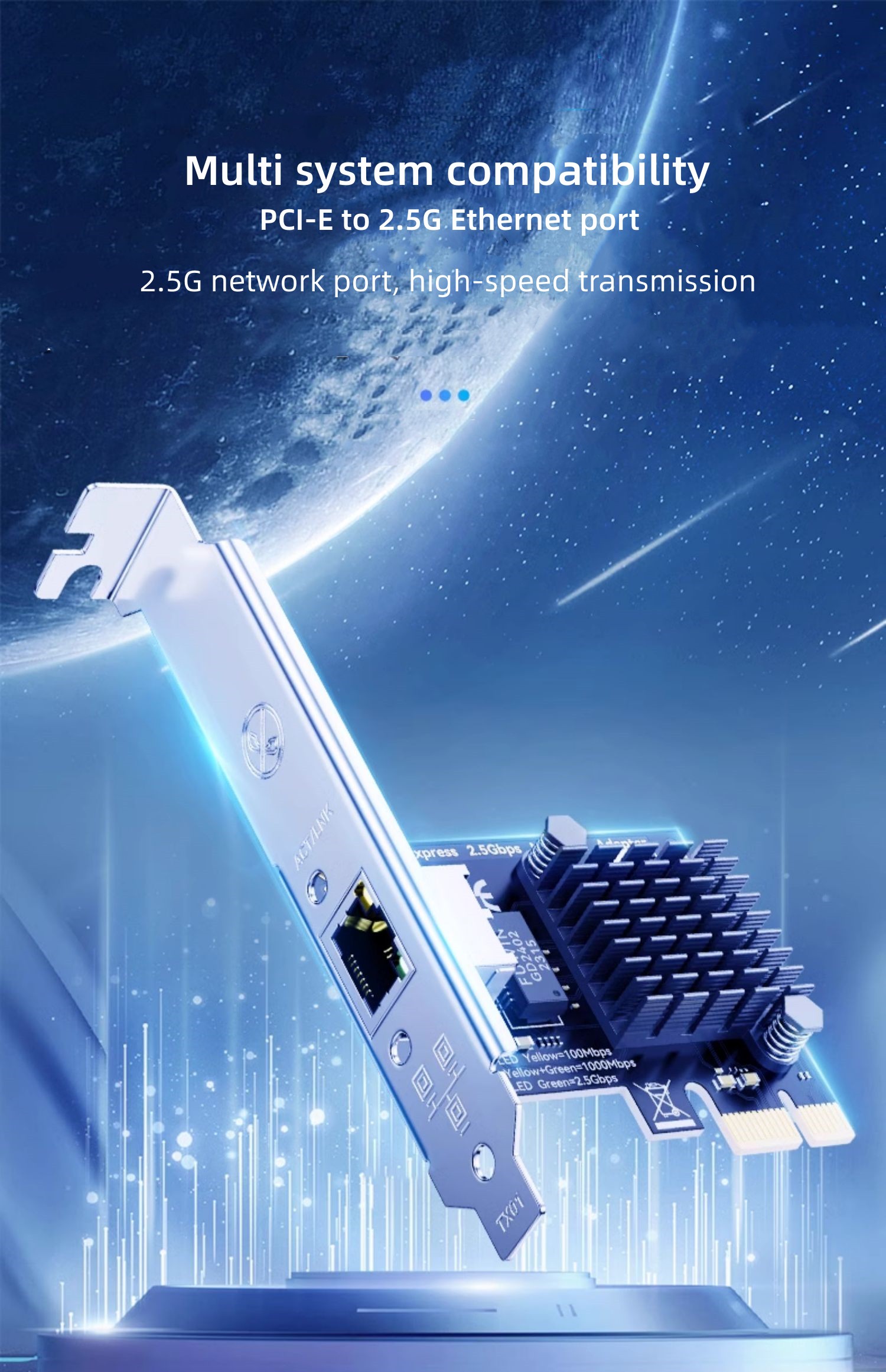 Carte réseau PCI-E vers 2,5G Gigabit