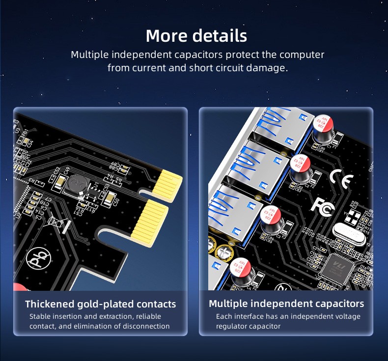 HUB PCI-E vers USB3.0 4 ports