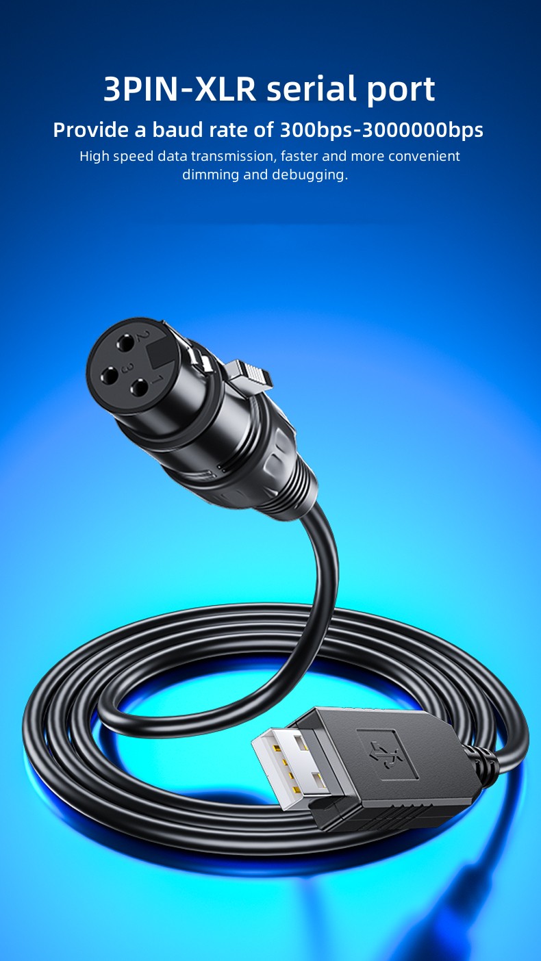 Câble XLR USB vers port série RS485