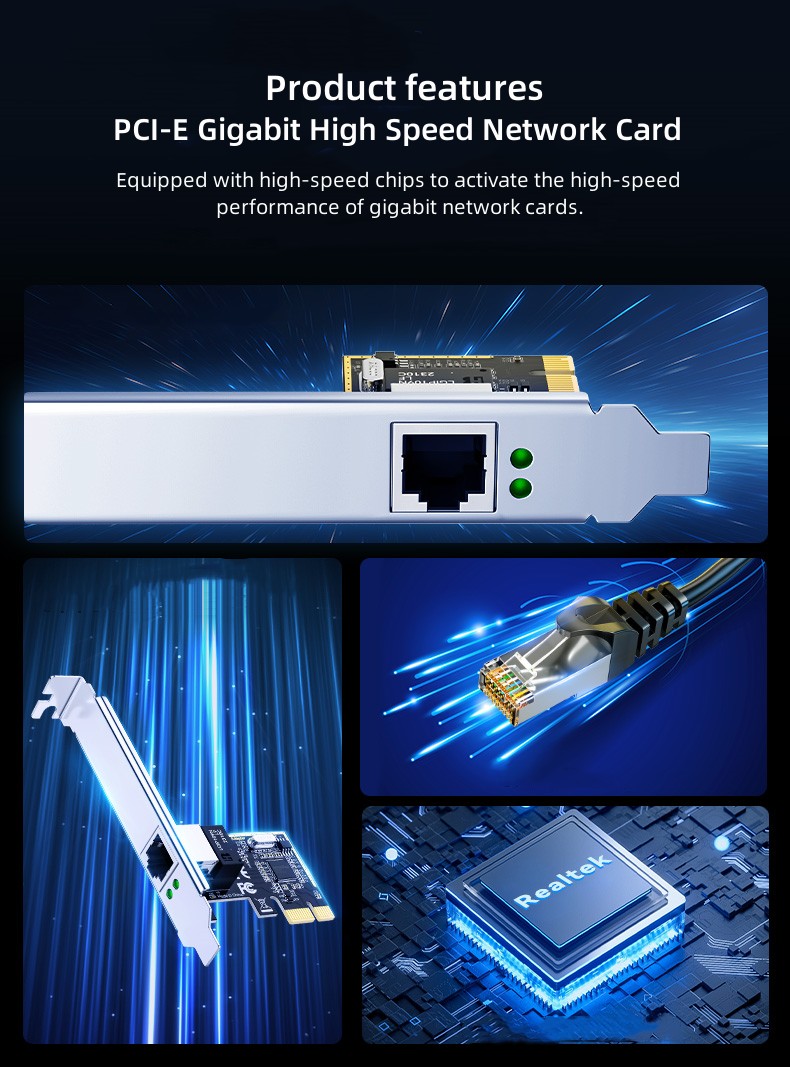 Carte Ethernet Gigabit PCI-E vers RJ45