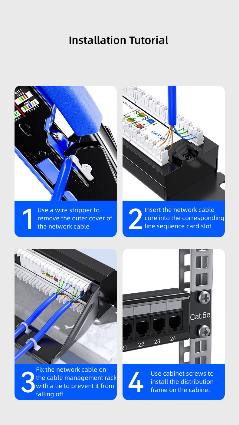 Répartiteur CAT5e 24 ports