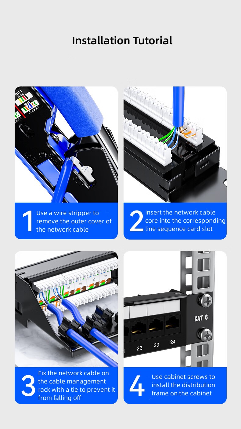 Panneau de brassage CAT6 24 ports