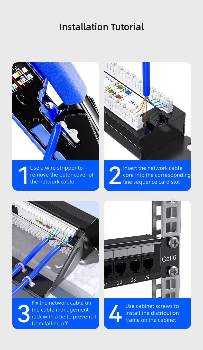 Panneau de brassage CAT6 24 ports