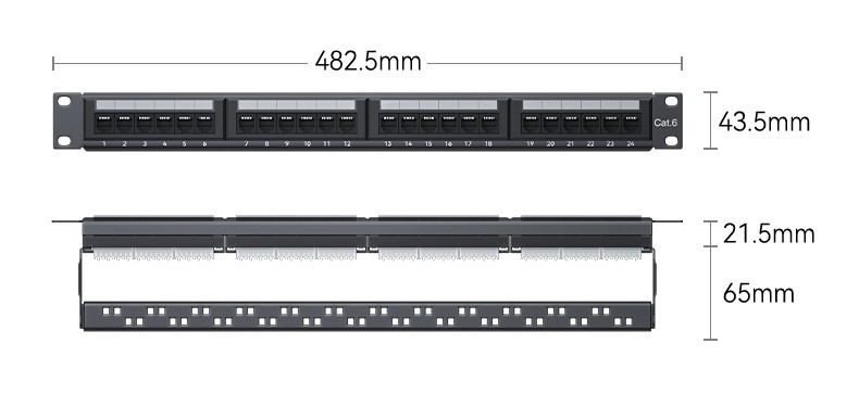 Panneau de brassage CAT6 24 ports