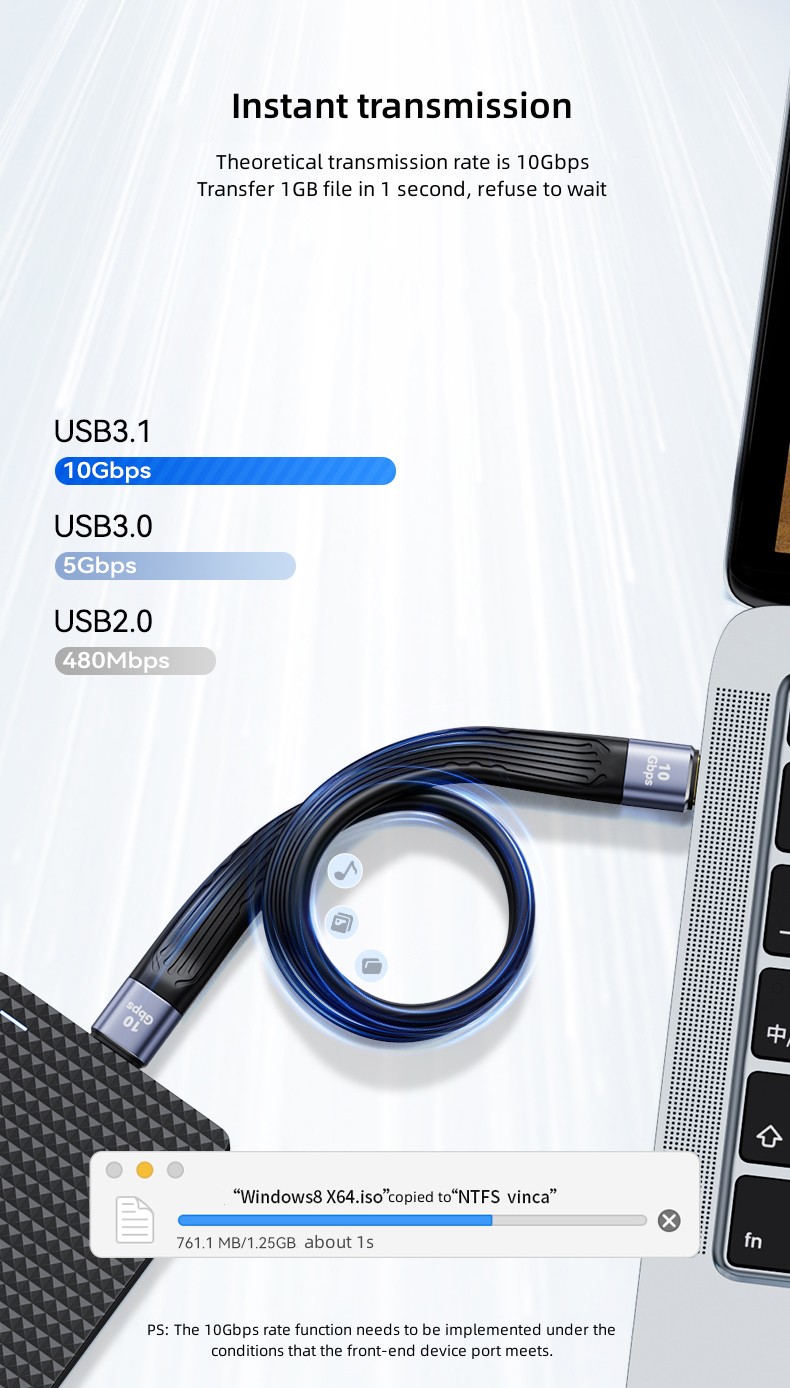 Câble de données multifonctionnel USB3.1