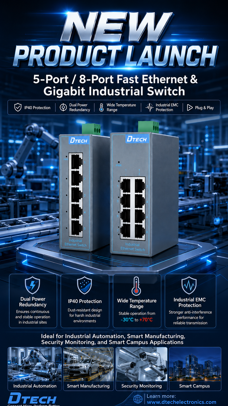 industrial Ethernet switch DTECH SW1000 Series