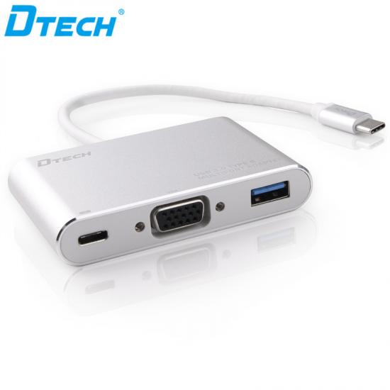 haute qualité  DTECH  DT-T0023  TYPE-C  TO  VGA + PD + USB3.0 convertisseur 