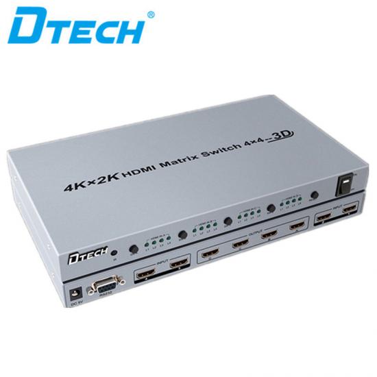 haute résolution  DTECH  DT-7444  4K * 2K  HDMI commutateur matriciel 4 * 4  